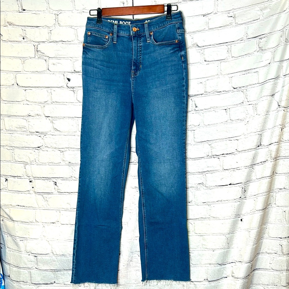 J. Crew Slim Demi Raw Hem Boot Jeans Size 28 Excellent Condition